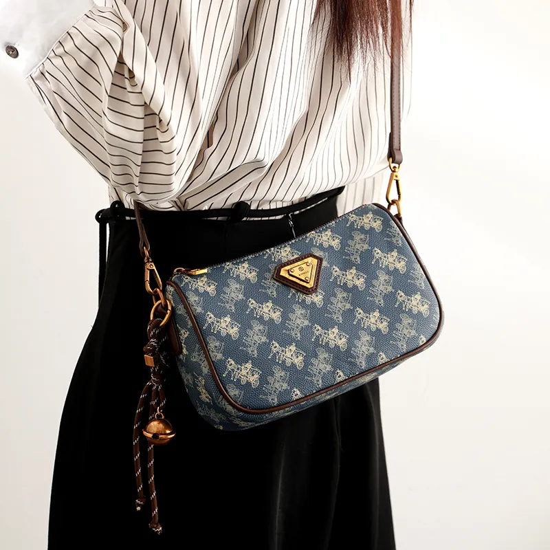 H YXIANG PVC Crossbody Bag, Shoulder Bag Women's Blue-6