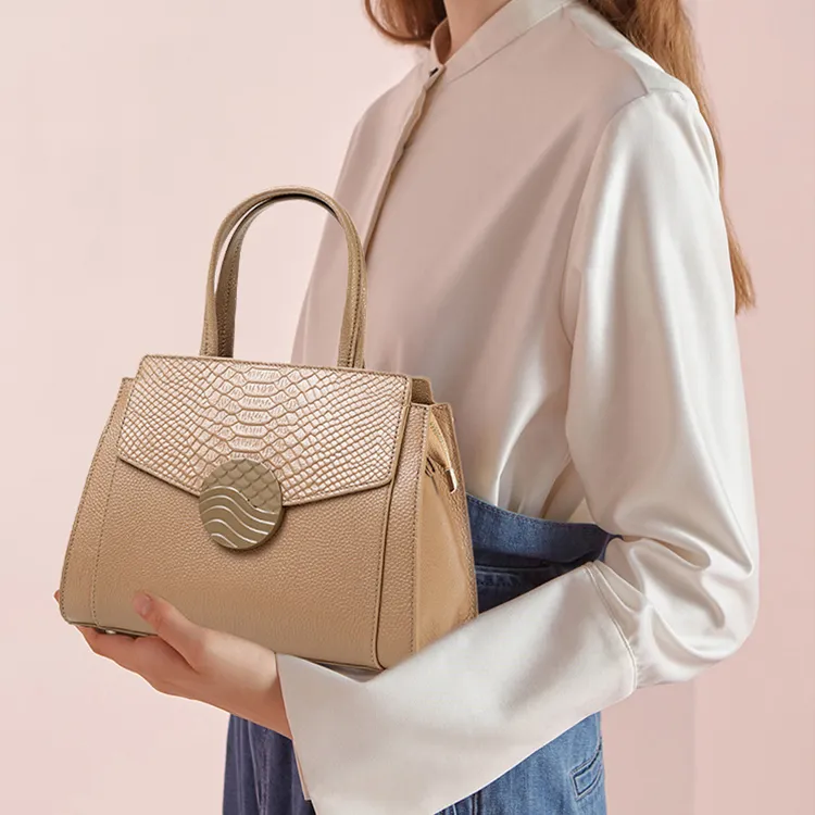 H YXIANG Top Grain Cow Leather Handbag Women's Multicolor-5