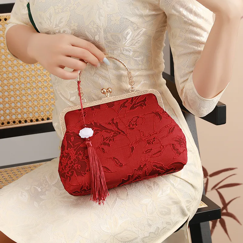 H YXIANG Microfiber Synthetic Leather Handbag Women's Red-5