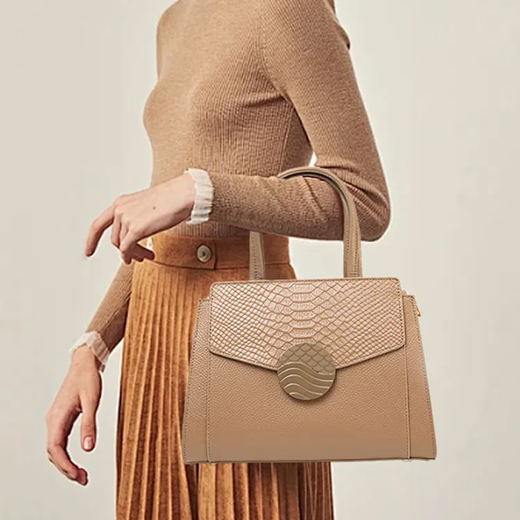 H YXIANG Top Grain Cow Leather Handbag Women's Multicolor-6