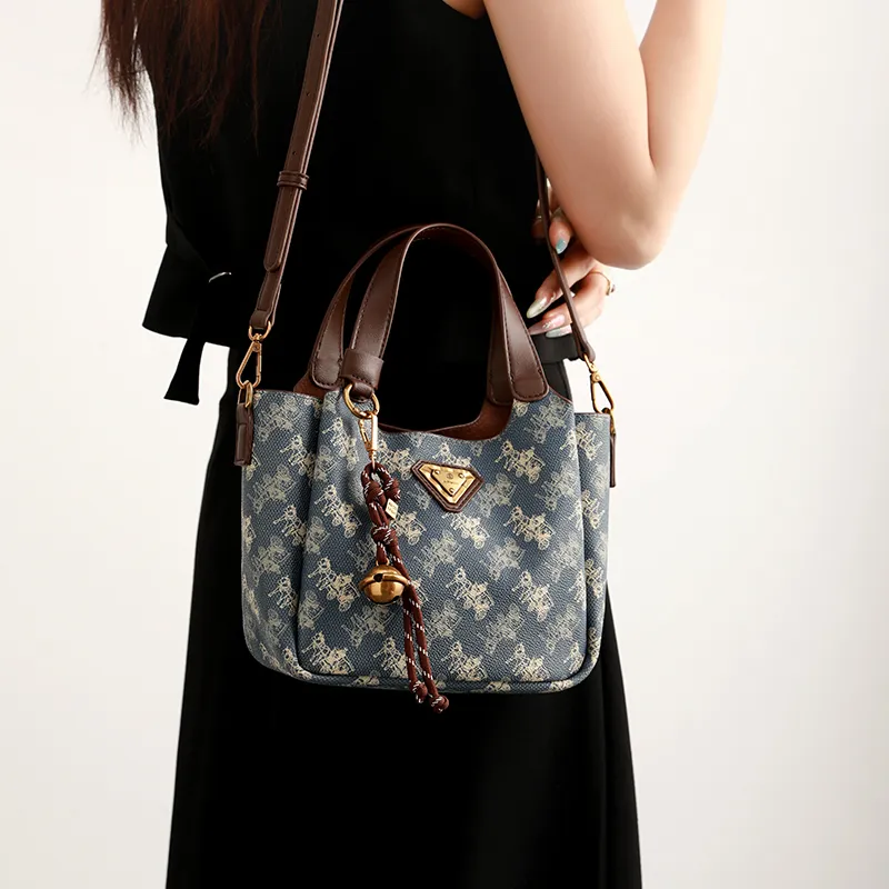 H YXIANG PVC Handbag Women's Blue-2
