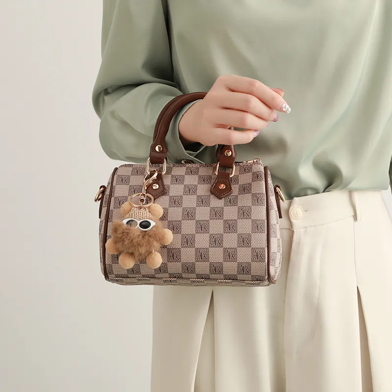 H YXIANG PVC Shoulder Bag, Crossbody Bag, Handbag Women's Khaki-4