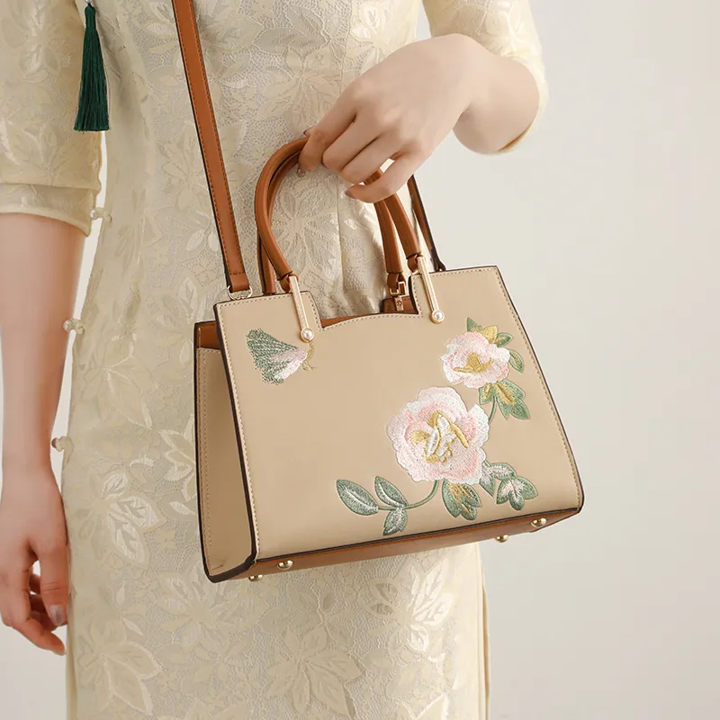 H YXIANG Microfiber Synthetic Leather One Shoulder Handbag Regular Women's Apricot-4