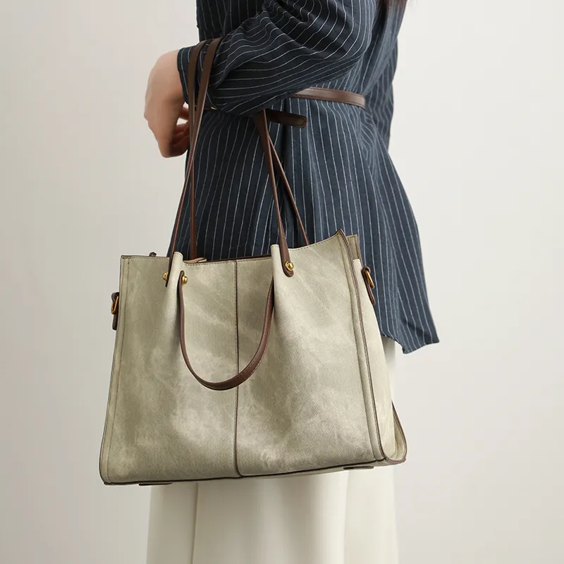 H YXIANG Microfiber Synthetic Leather Tote Shoulder Bag, Crossbody Bag, Handbag Women's Green-6