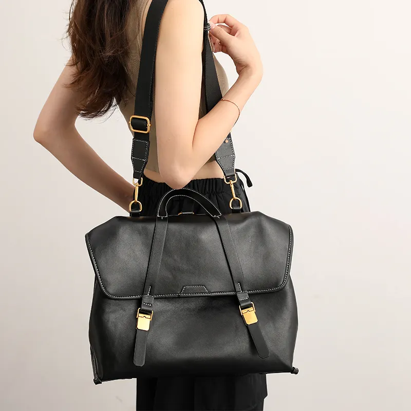 H YXIANG Cow Leather Backpack Women's Multicolor-7
