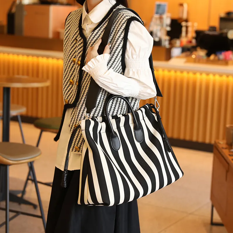 H YXIANG Canvas Canvas Bag Tote Bag Shopping Bag Handbag Women's Green/White-2