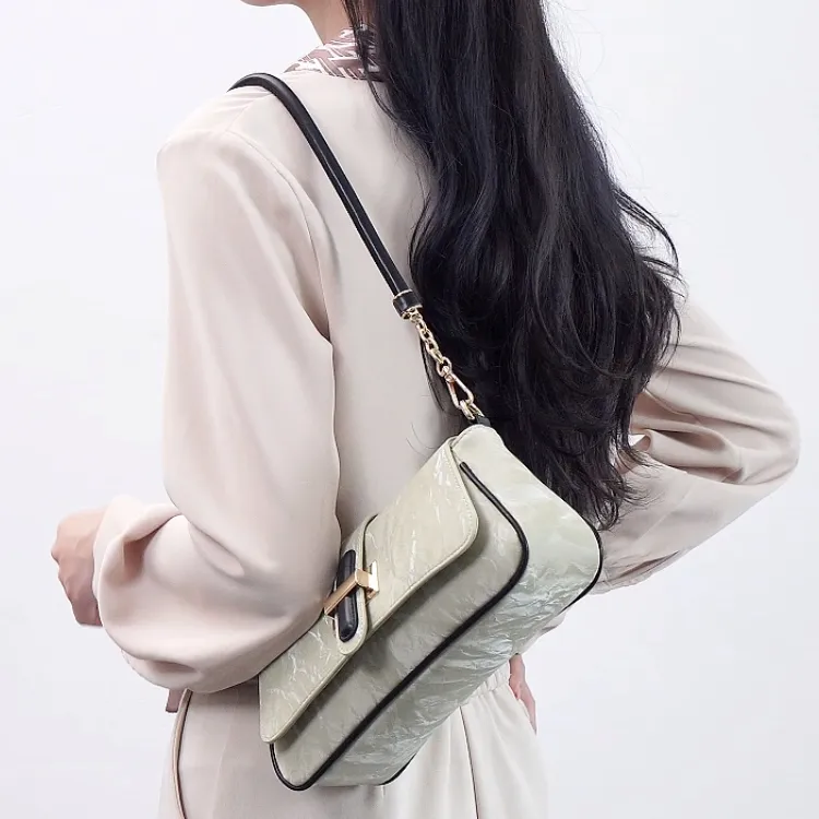 H YXIANG PU Crossbody Bag, Shoulder Bag Women's Khaki/Mung Bean-2