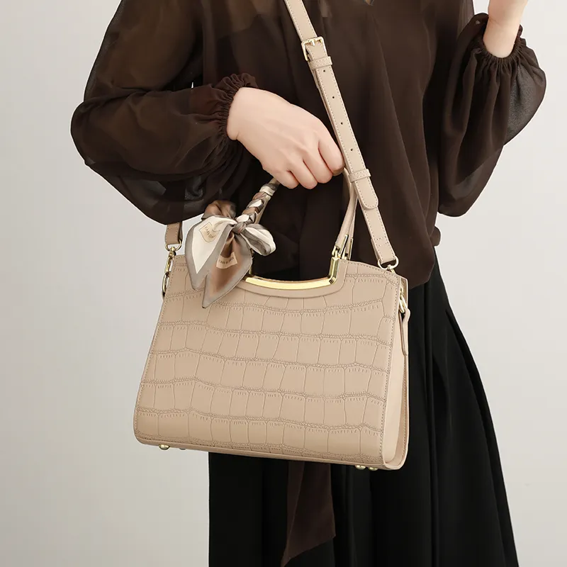 H YXIANG Microfiber Synthetic Leather Crossbody One Shoulder Handbag Women's Apricot-1