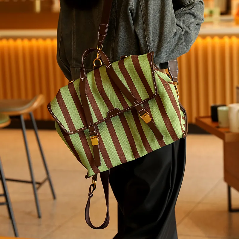 H YXIANG Canvas Backpack Women's Multicolor-8