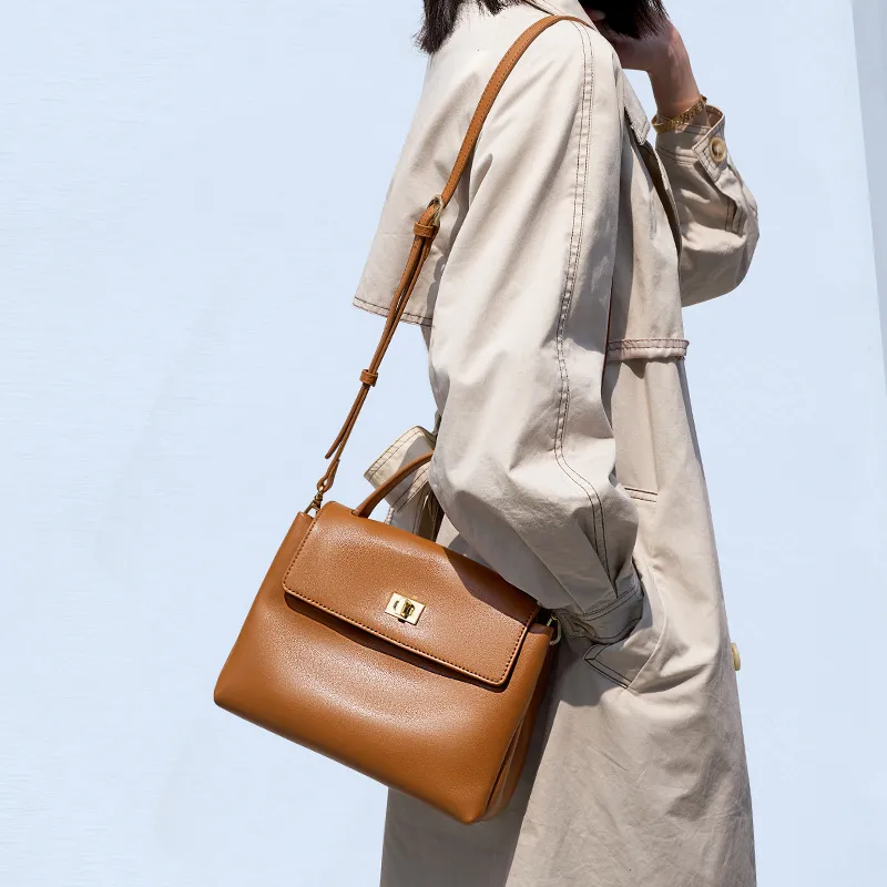 H YXIANG Cow Leather One Shoulder Handbags Women's Multicolor-9