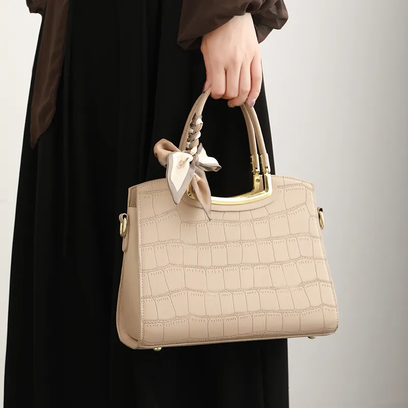 H YXIANG Microfiber Synthetic Leather Crossbody One Shoulder Handbag Women's Apricot-5