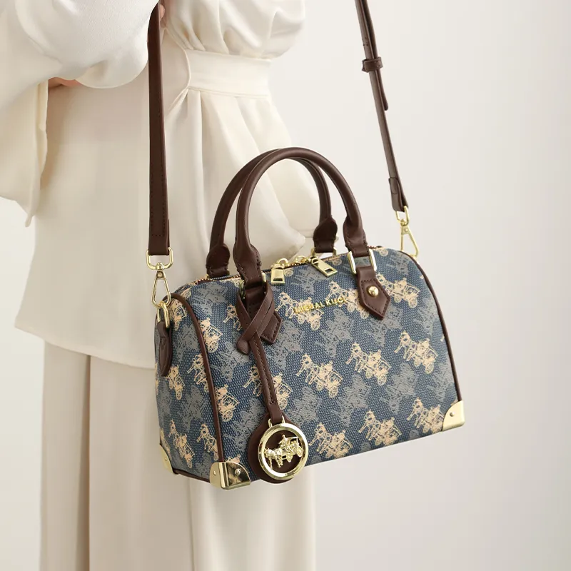 H YXIANG PVC Shoulder Bag, Crossbody Bag, Handbag Women's Blue-2