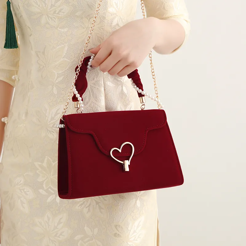 H YXIANG Microfiber Synthetic Leather Tote Shoulder Bag, Crossbody Bag, Handbag Women's Red-1