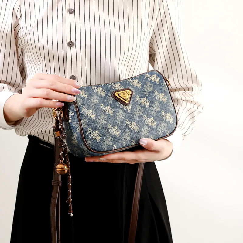H YXIANG PVC Crossbody Bag, Shoulder Bag Women's Blue-2