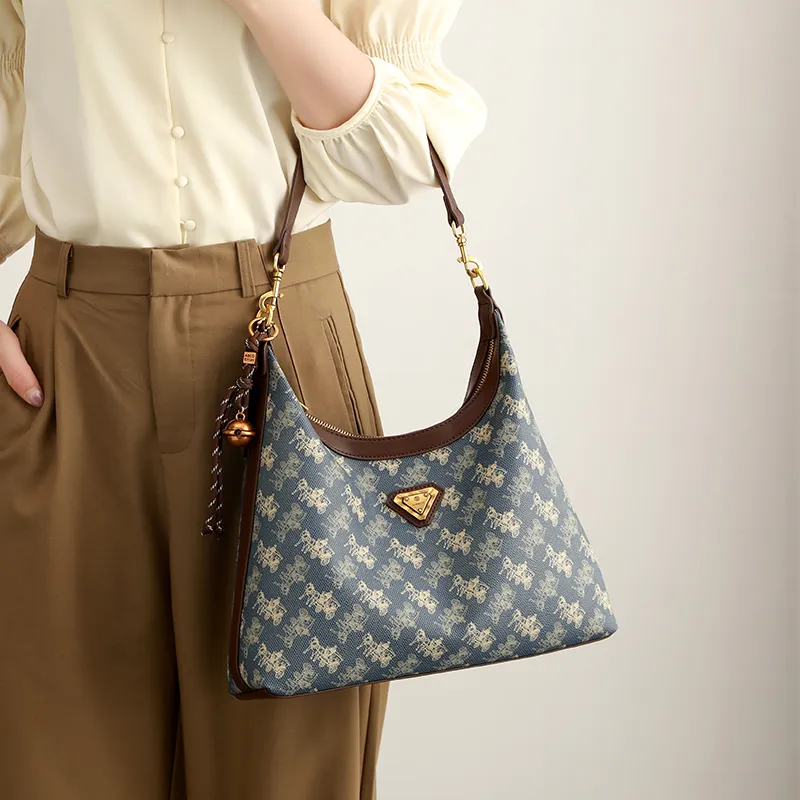 H YXIANG PVC Crossbody Bag, Shoulder Bag Women's Blue-3