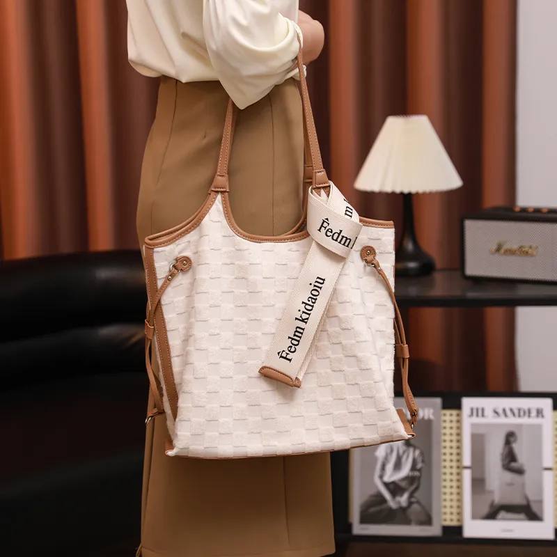 H YXIANG Canvas Tote Bag Shopping Bag Canvas Bag Shoulder Bag Regular Women's White-2