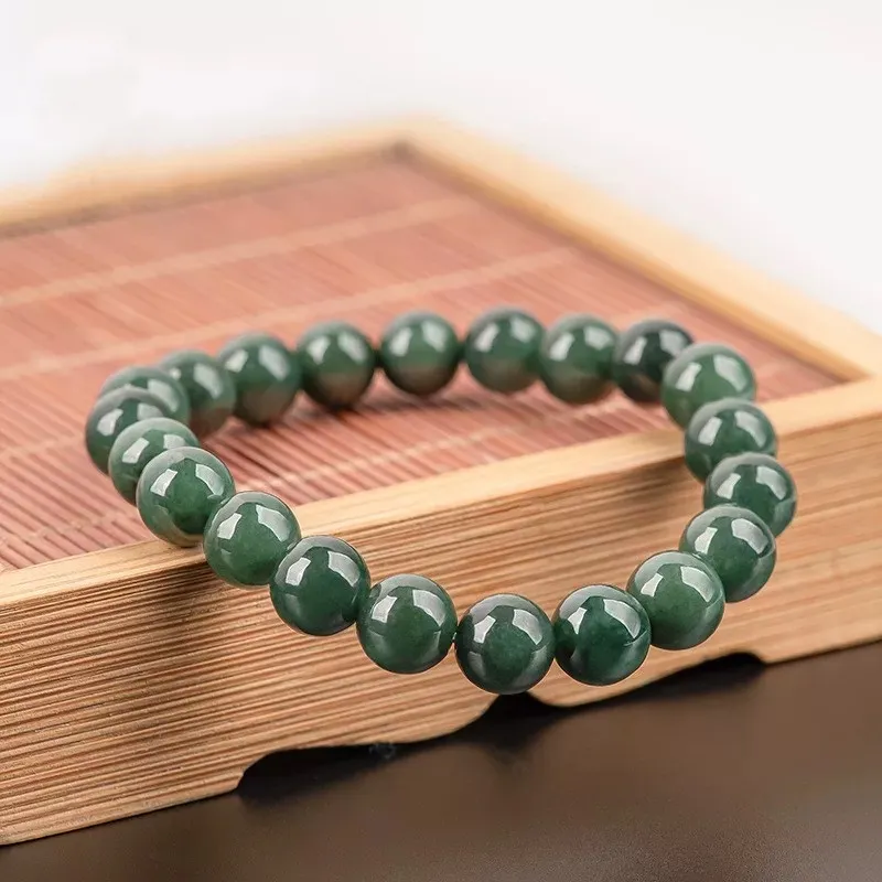 Cuizu Glutinous Jade Oil Cyan Advanced Touch Jadeite Bracelet Unisex-1