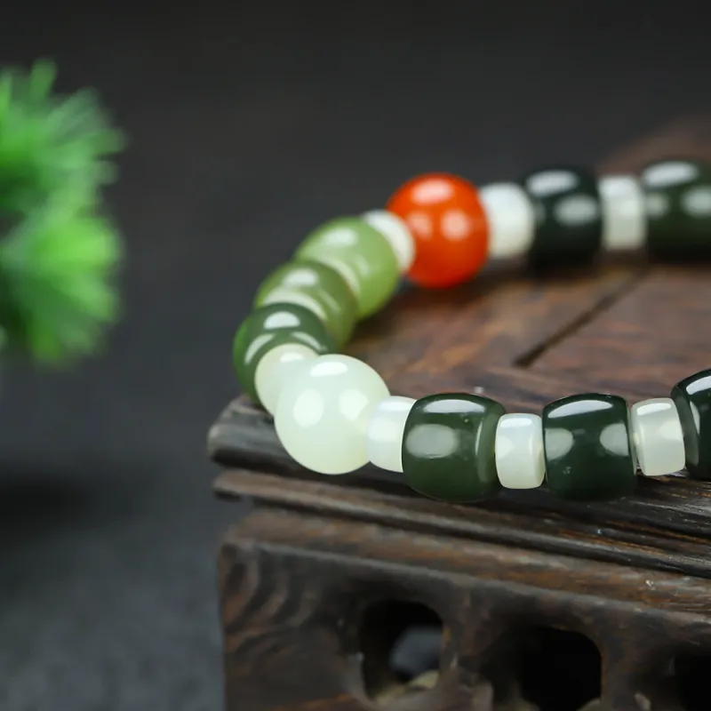 Cuizu Hetian Jade Bracelets White Jade/Pale Greenish White Jade Unisex-4