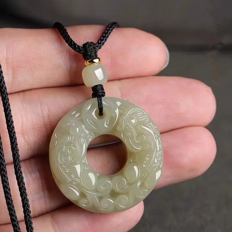 Cuizu Hetian Jade Necklaces Green Jade Unisex-8