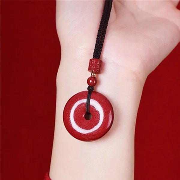 Cuizu Reconstructed Cinnabar Jade Necklaces Unisex-3