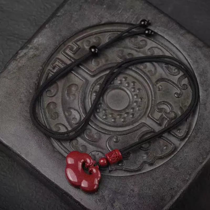 Cuizu Reconstructed Cinnabar Pendants Unisex-3
