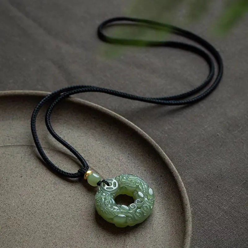 Cuizu Hetian Jade Necklaces Green Jade Unisex-3