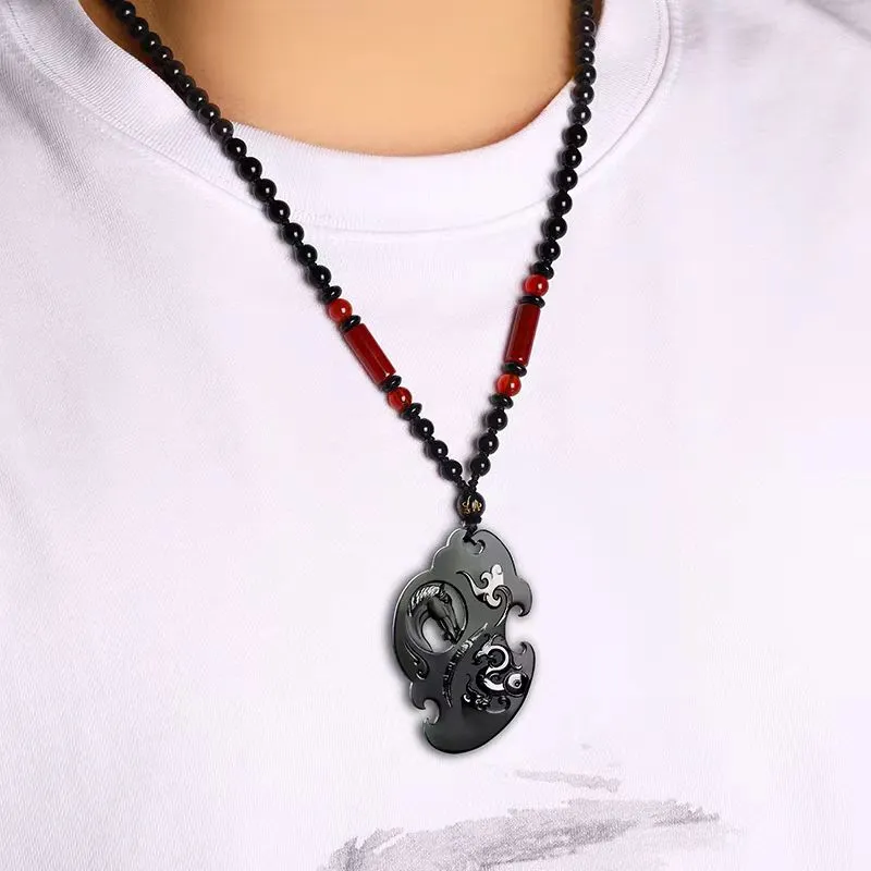 Cuizu Hetian Jade Necklaces Green Jade Unisex-4