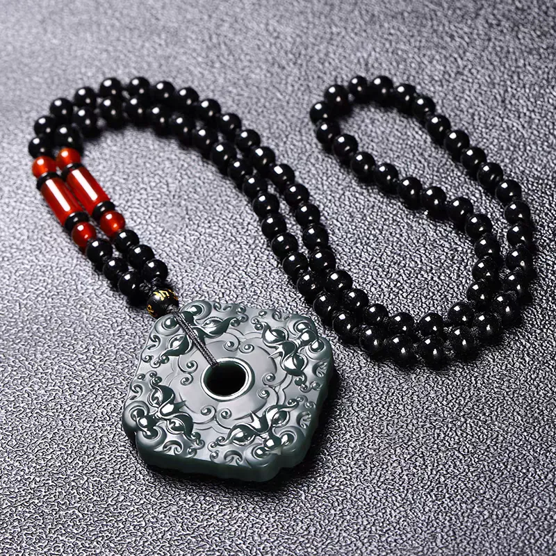 Cuizu Hetian Jade Necklaces Green Jade Unisex-3