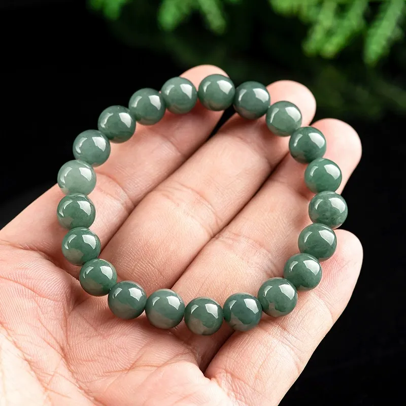 Cuizu Glutinous Jade Oil Cyan Advanced Touch Jadeite Bracelet Unisex-3