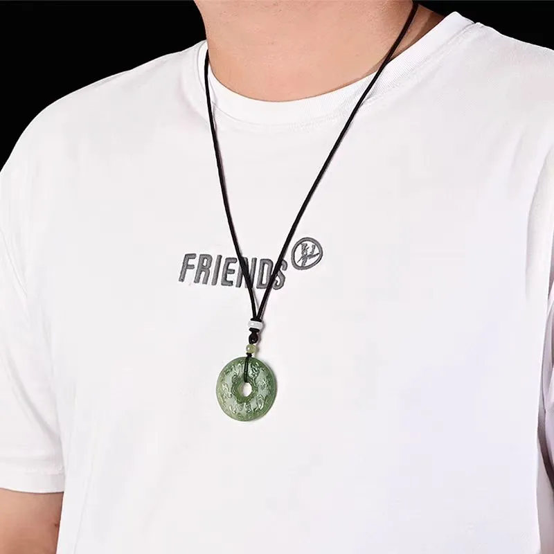 Cuizu Hetian Jade Necklaces White Jade/Pale Greenish White Jade Unisex-3