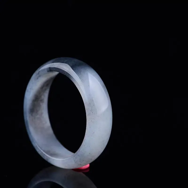 Cuizu Hetian Jade Rings Blue And White Unisex-3