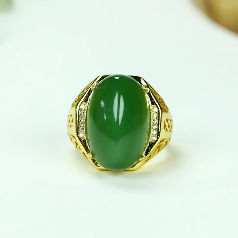 Cuizu Hetian Jade Jade Rings Men's Jasper-1