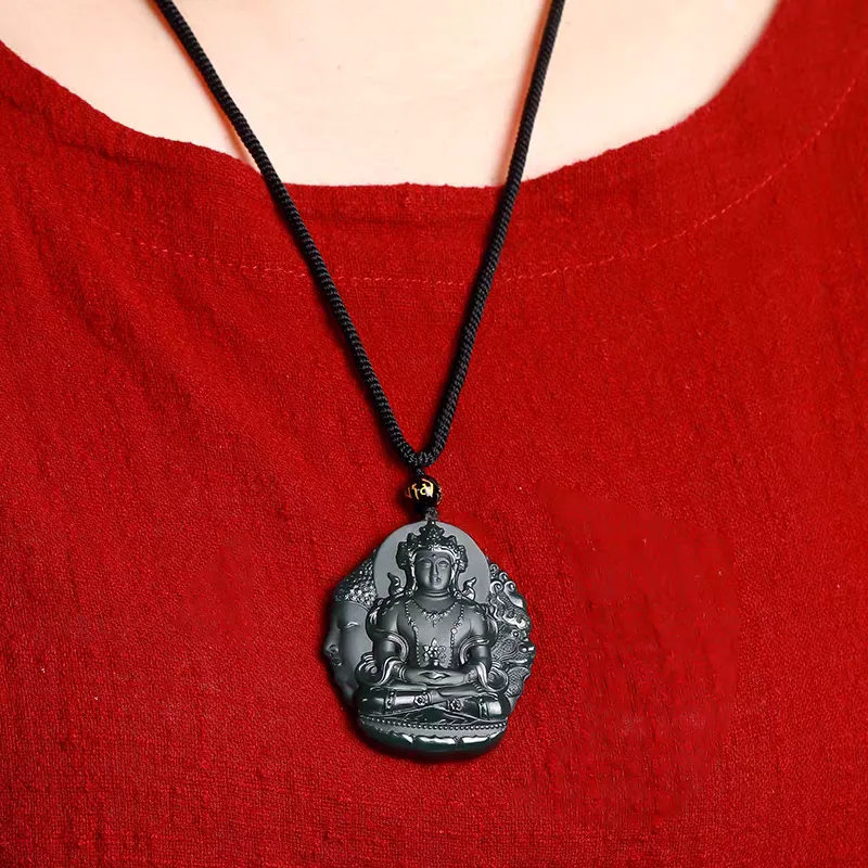 Cuizu Hetian Jade Necklaces Green Jade Men's-5
