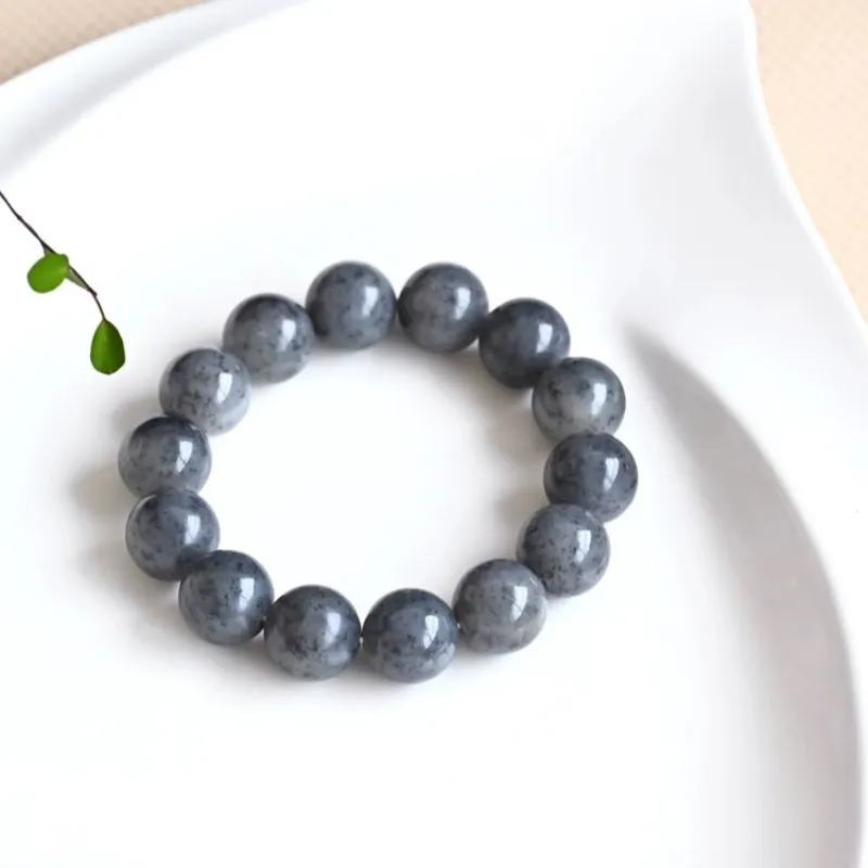 Cuizu Hetian Jade Bracelets Unisex Blue And White-1