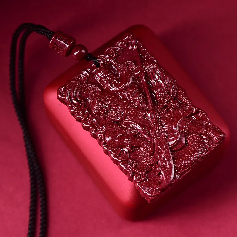 Cuizu Reconstructed Cinnabar Necklaces Men's-4