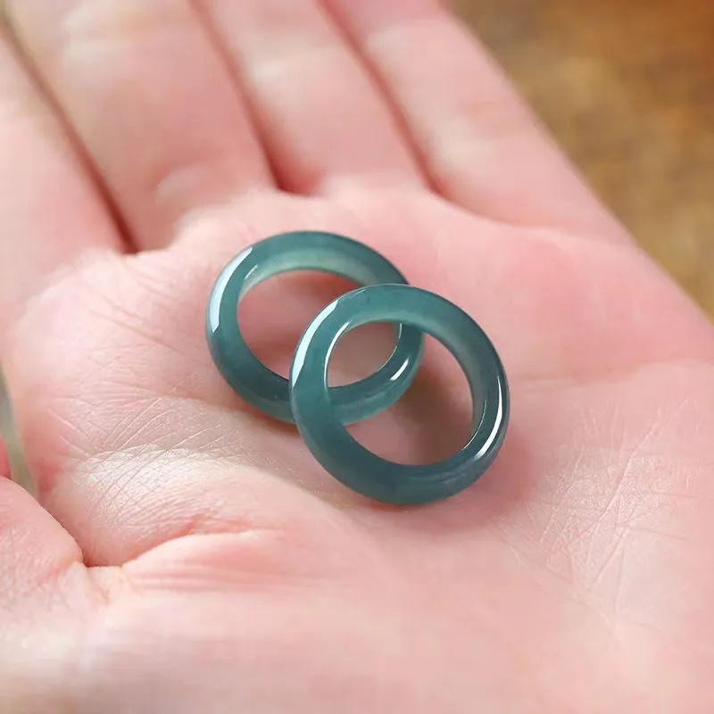 Cuizu Glutinous Jade Rings Unisex-5