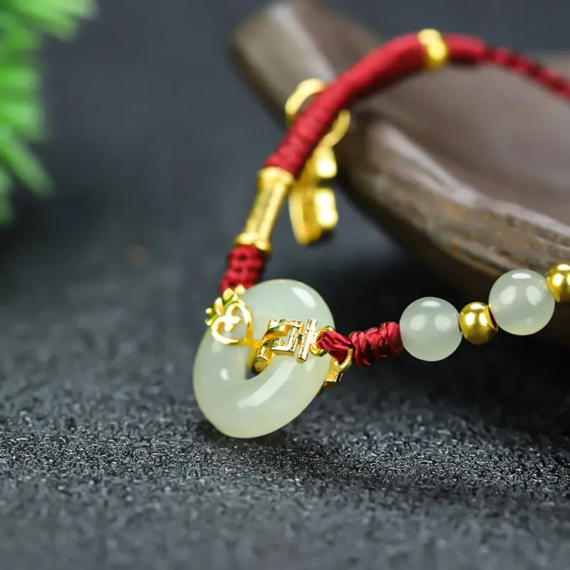 Cuizu Hetian Jade Bracelets White Jade/Pale Greenish White Jade Unisex-2