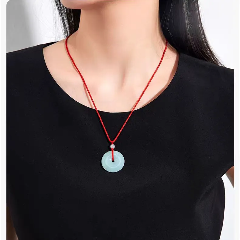 Cuizu Bean Type Jadeite Necklaces Unisex-2