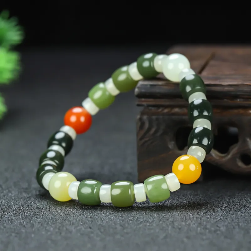 Cuizu Hetian Jade Bracelets White Jade/Pale Greenish White Jade Unisex-3