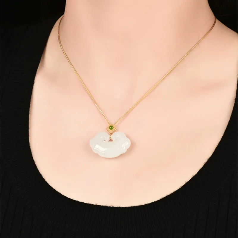 Cuizu Necklaces White Jade/Pale Greenish White Jade Women's-1