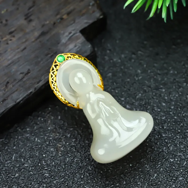 Cuizu Pendants White Jade/Pale Greenish White Jade Unisex-5
