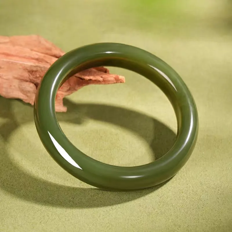Cuizu Hetian Jade Bangles Green Jade Women's-1