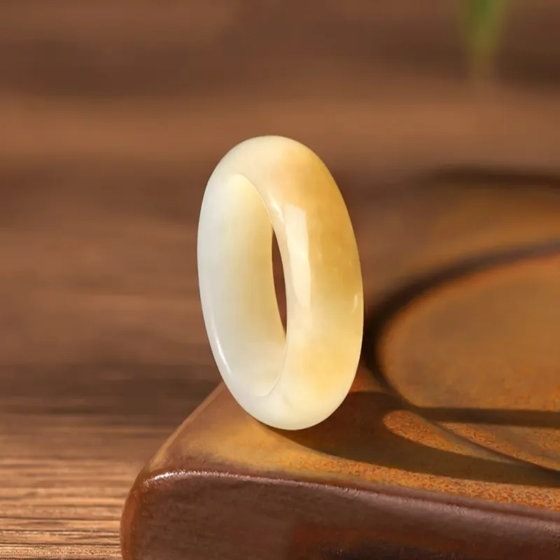Cuizu Hetian Jade Rings Sugar Jade Unisex-2