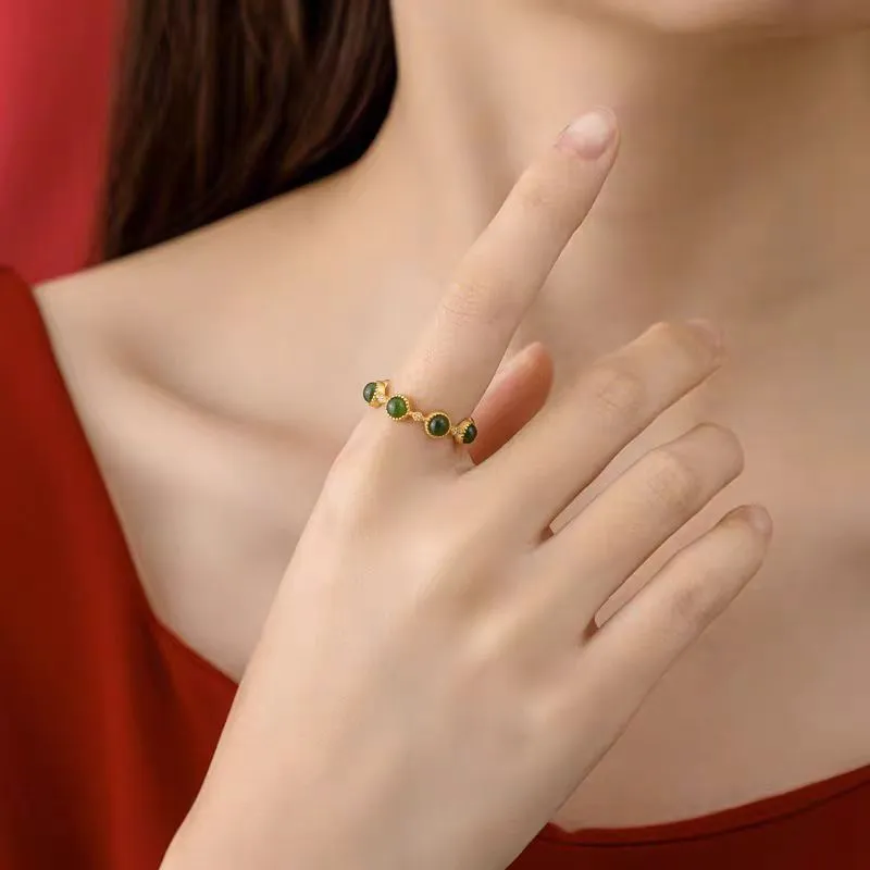 Cuizu Hetian Jade Rings Women's Jasper-1