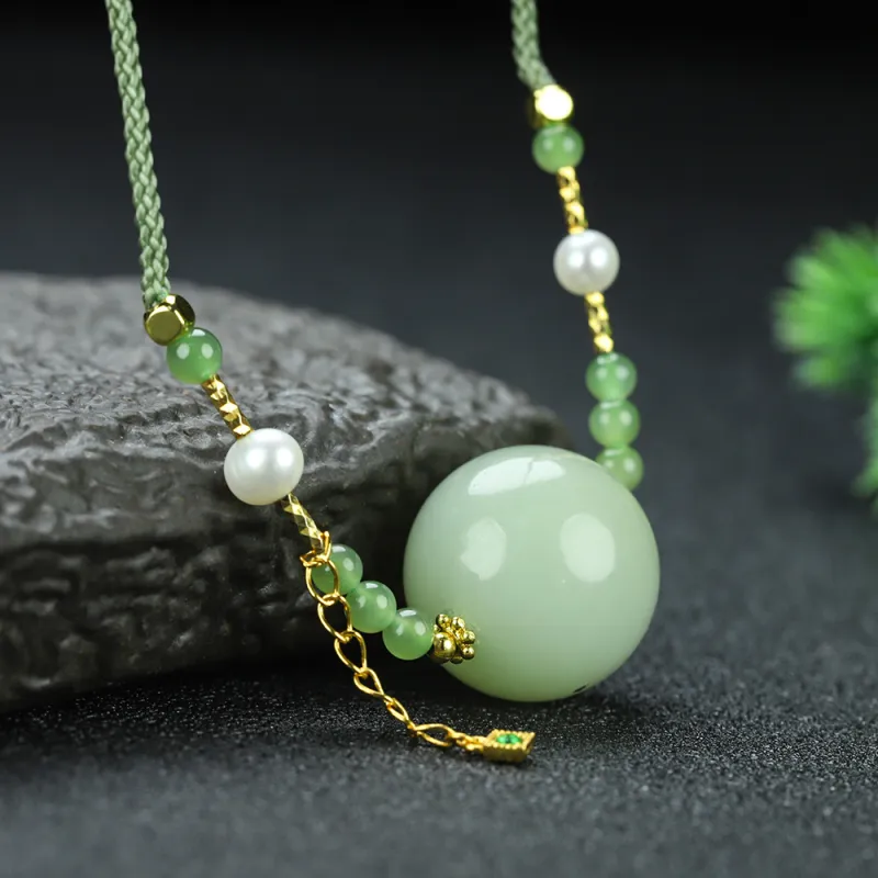 Cuizu Hetian Jade Pendants Green Jade Women's-1
