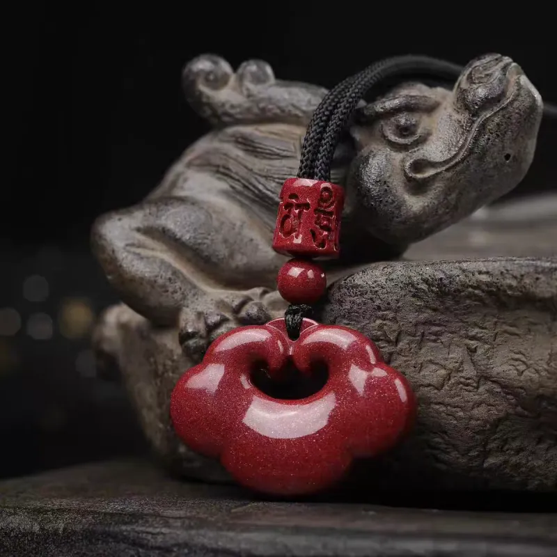 Cuizu Reconstructed Cinnabar Pendants Unisex-1