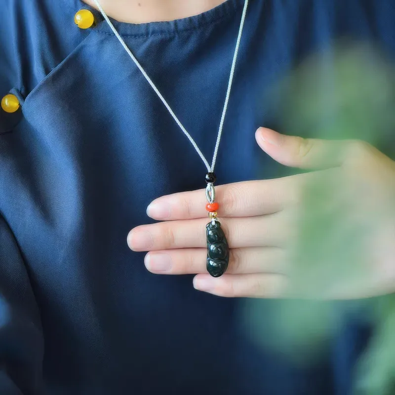 Cuizu Hetian Jade Necklaces Green Jade Unisex-3