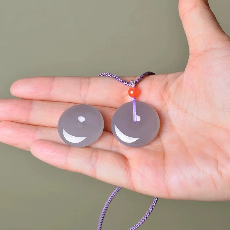 Cuizu Hetian Jade Necklaces Smoky Purple Unisex-4