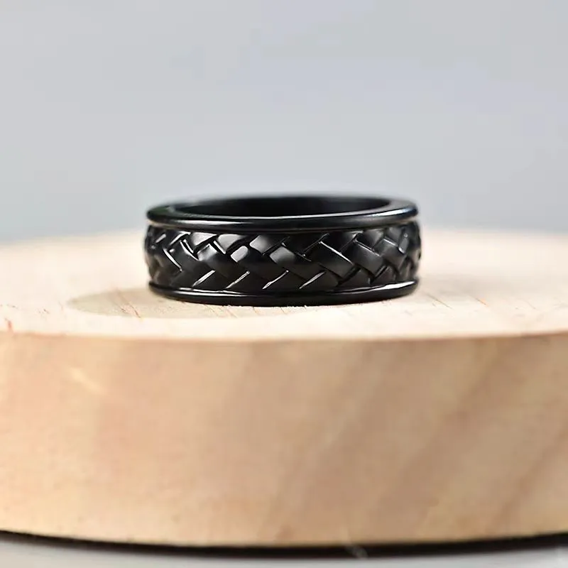 Cuizu Hetian Jade Rings Green Jade Unisex-2
