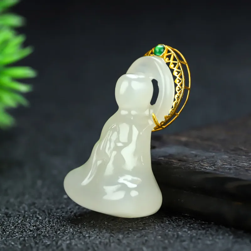 Cuizu Pendants White Jade/Pale Greenish White Jade Unisex-3